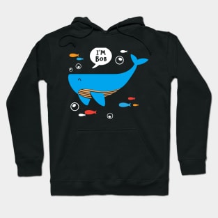 Funny Friendly Blue Whale Bob Hoodie